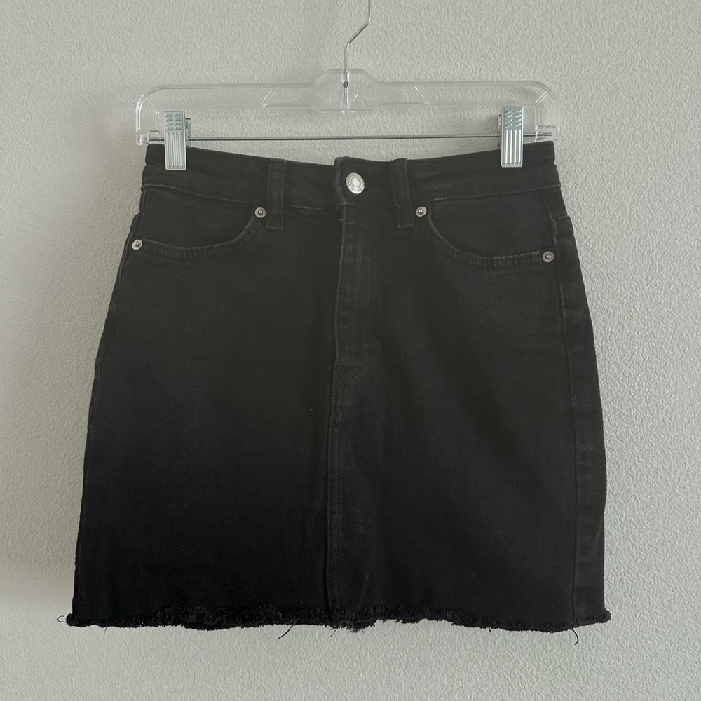 Bershka Black Denim Mini Skirt